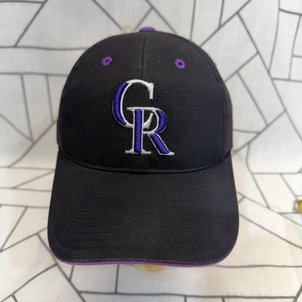 Twins Enterprise Colorado Rockies Hat OS Black Purple MLB Baseball Cap Strapback